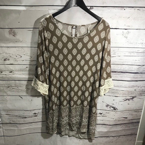 Mona B Tops - Mona B Sheer Peasant Blouse Top Sz. XXL